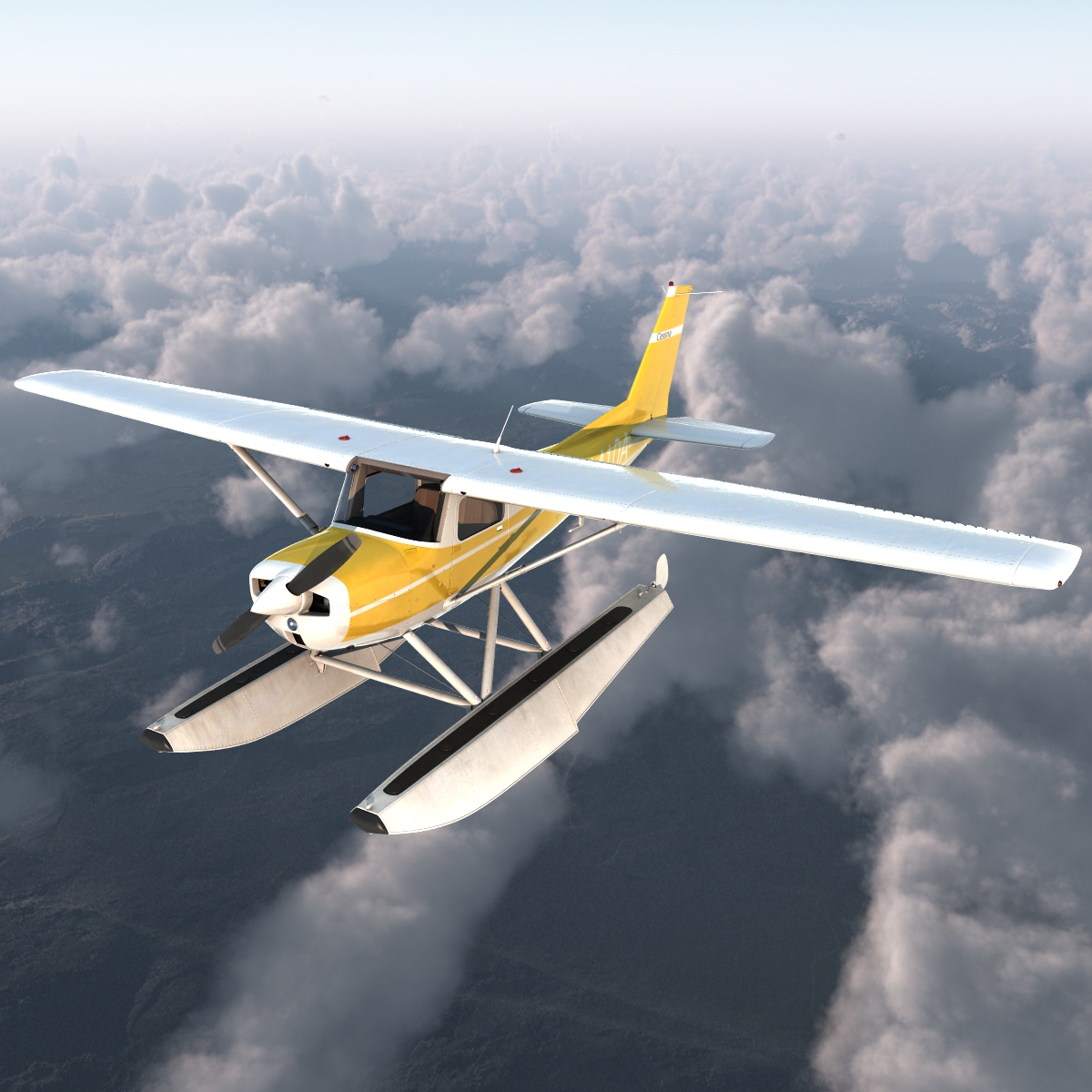 3D Cessna 150 Seaplane 3