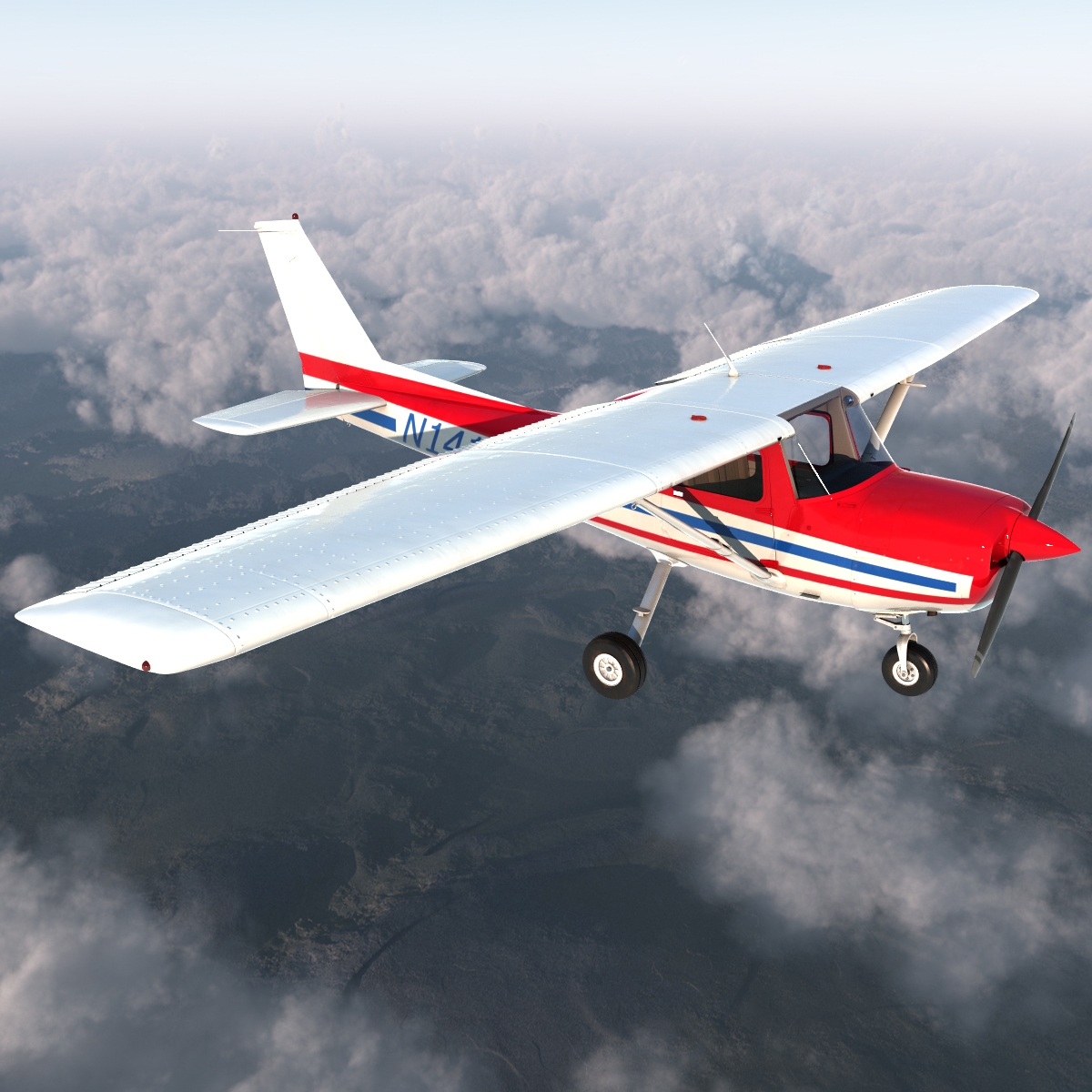 Cessna 150 Rigged 2 3D model