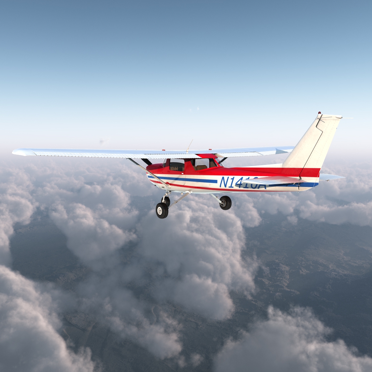 Cessna 150 Rigged 2 3D model