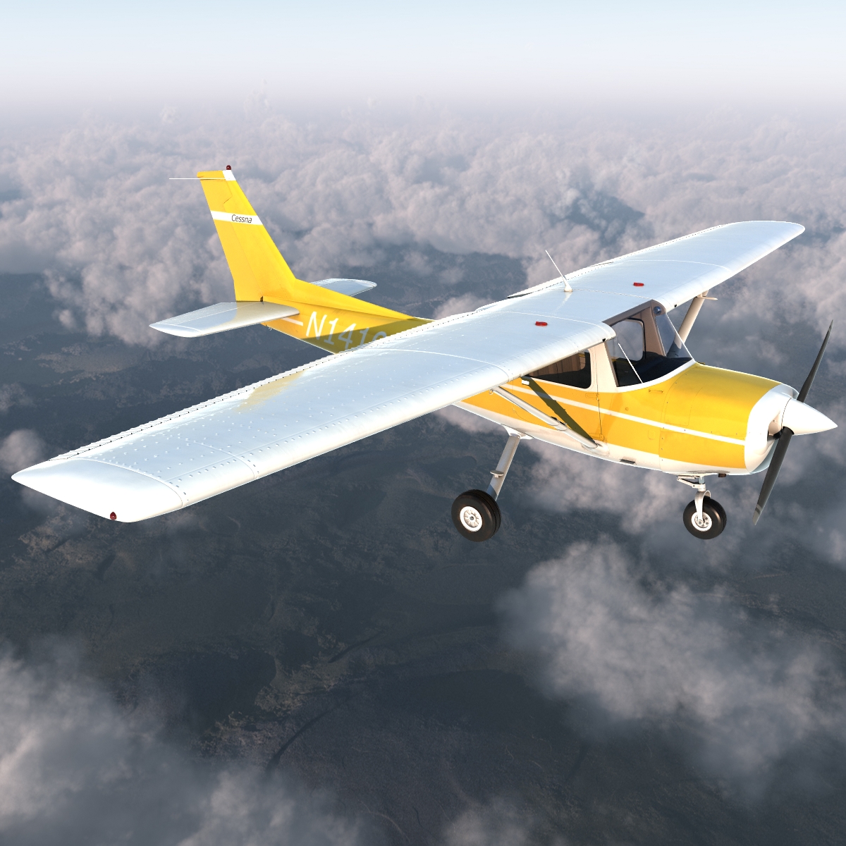 Cessna 150 Rigged 3 3D model