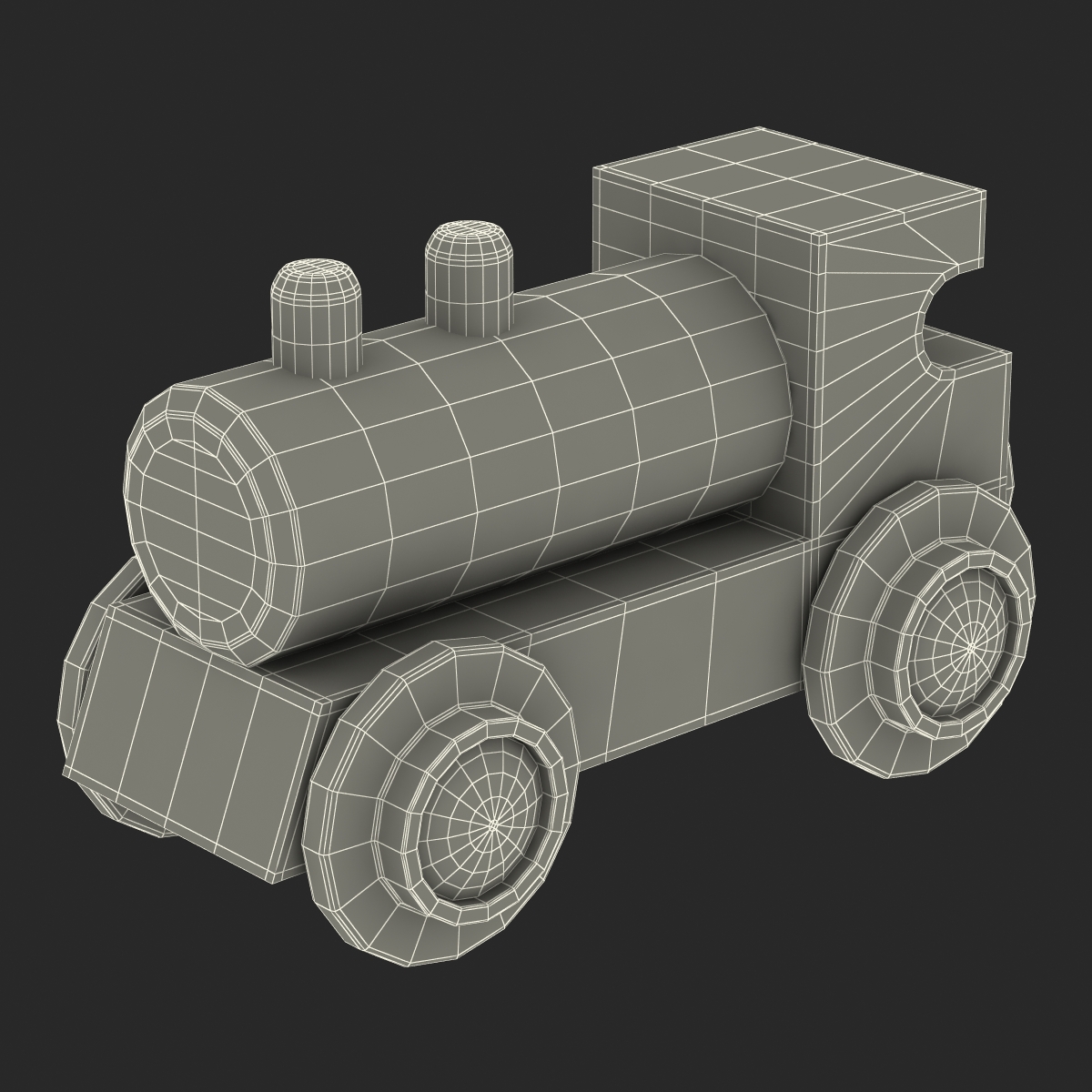 3D Wooden Toy Train 3 model