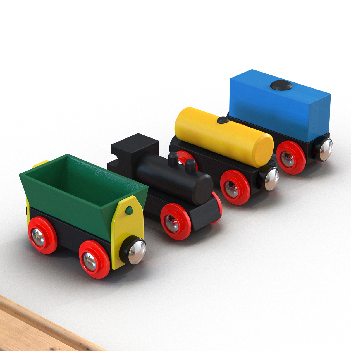 3D Wooden Toy Train With Track Set