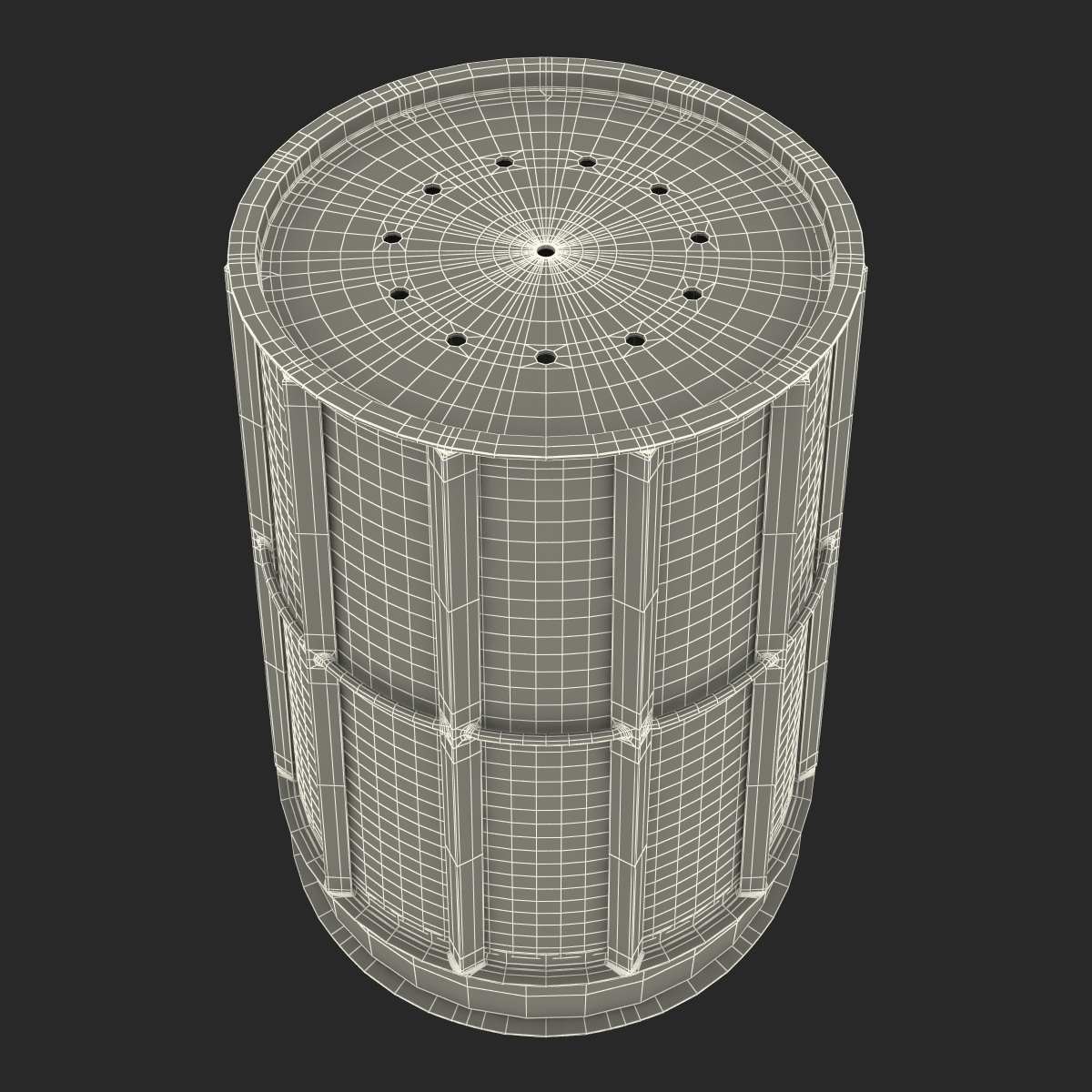 3D Public Garbage Can model