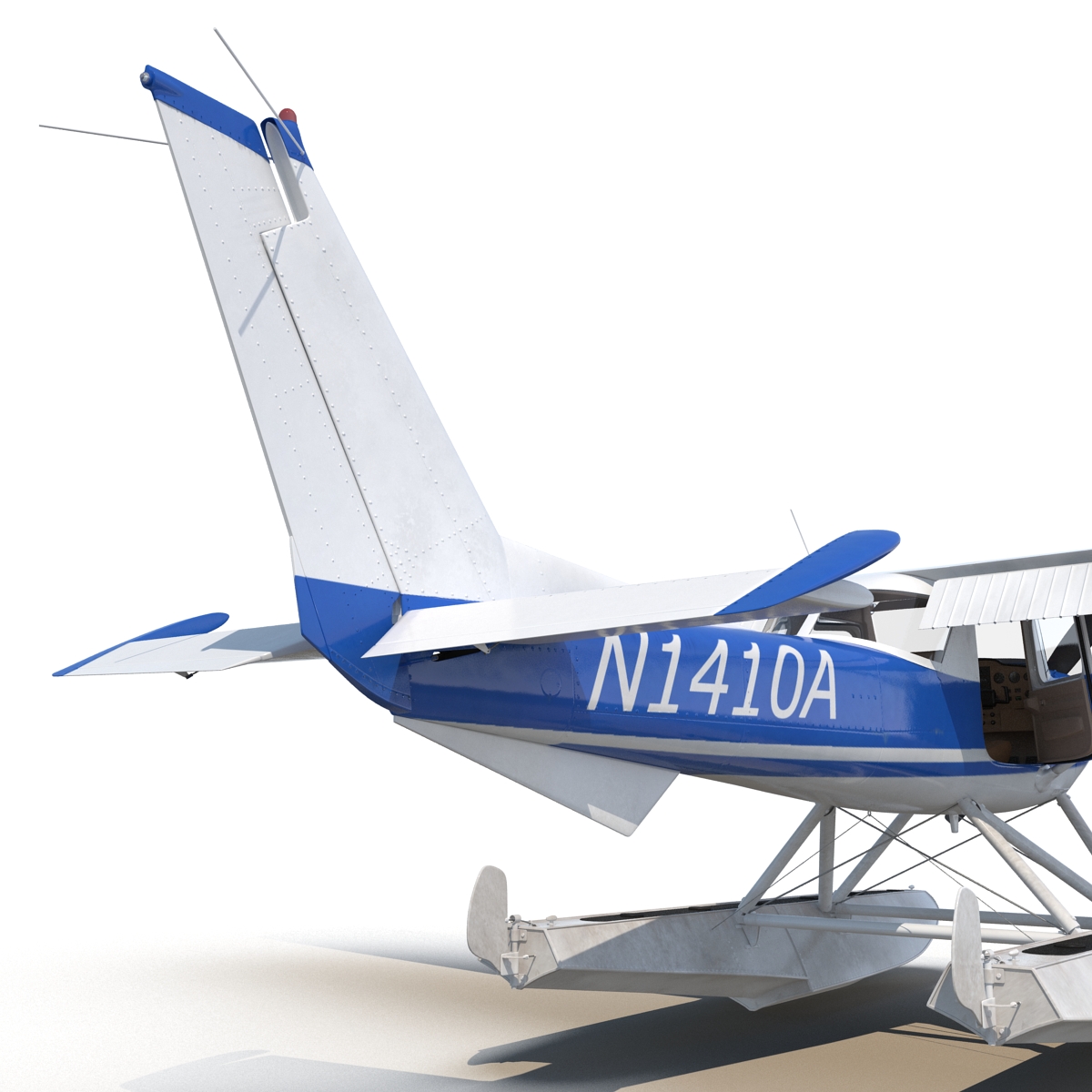 3D Cessna 150 Seaplane Rigged