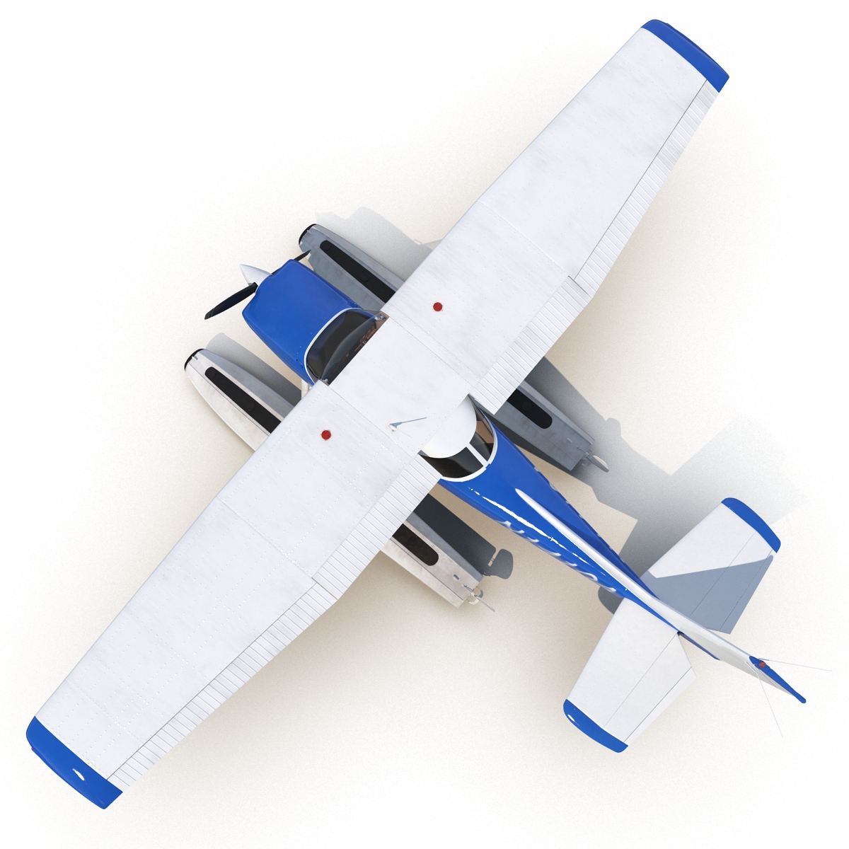 3D Cessna 150 Seaplane Rigged