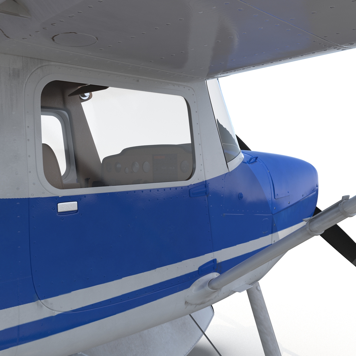 3D Cessna 150 Seaplane Rigged