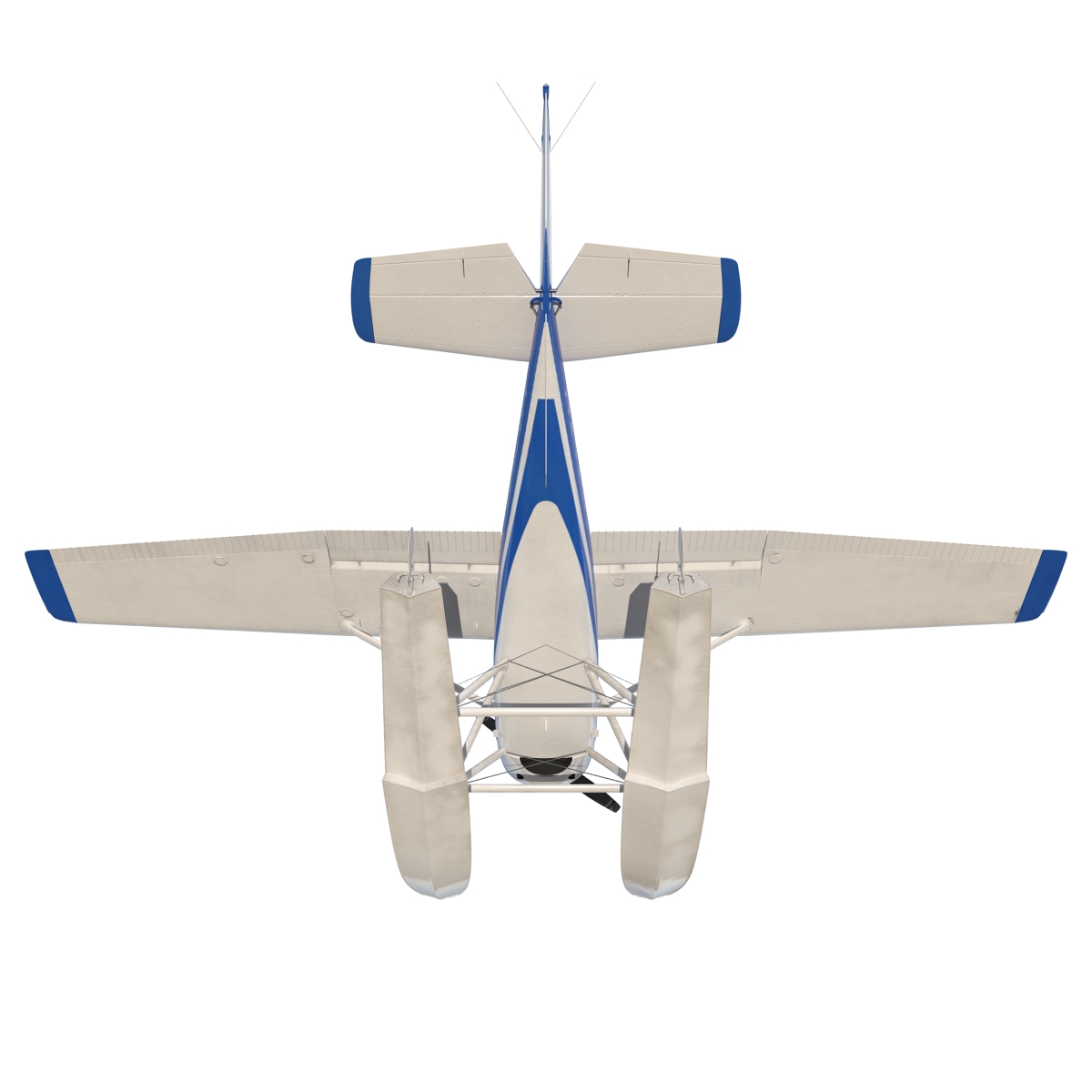 3D Cessna 150 Seaplane Rigged