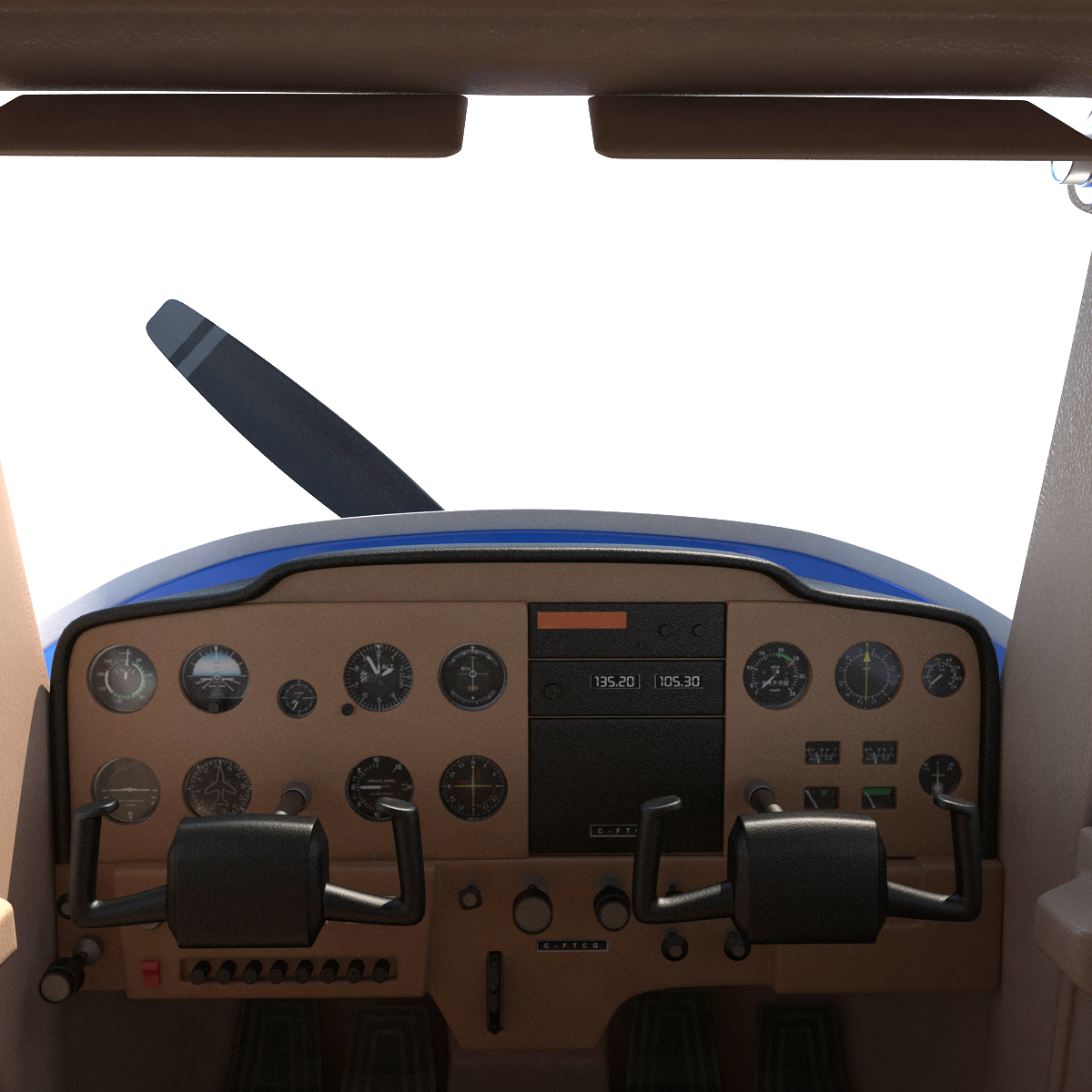 3D Cessna 150 Seaplane Rigged