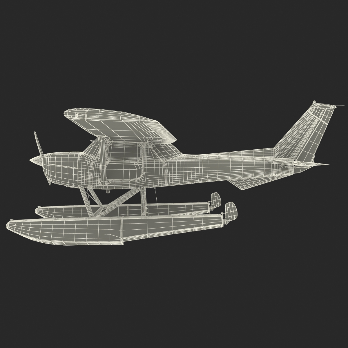 3D Cessna 150 Seaplane Rigged 2 model