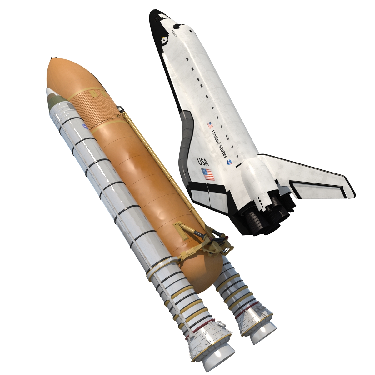 Space Shuttle With Boosters 3D