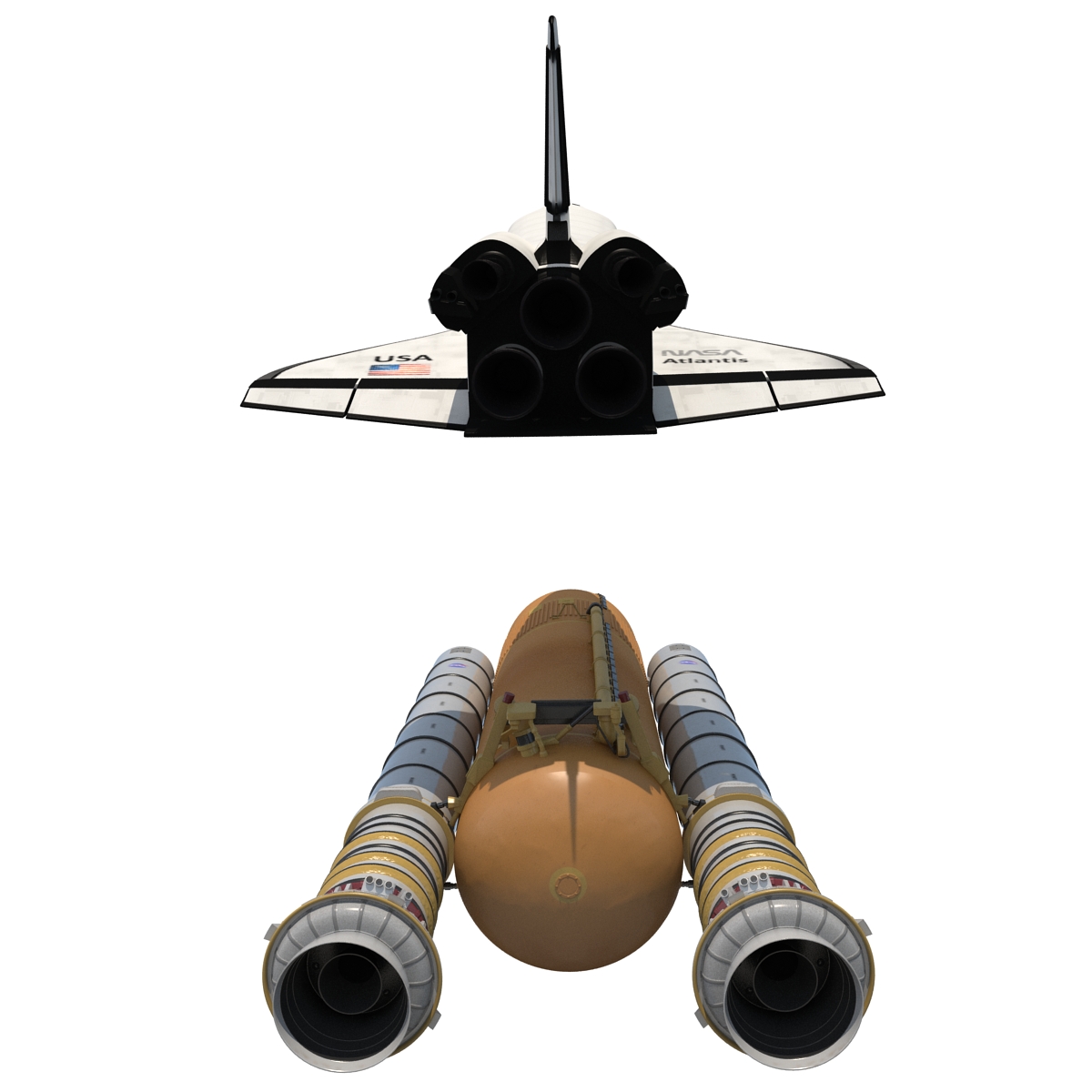 Space Shuttle With Boosters 3D