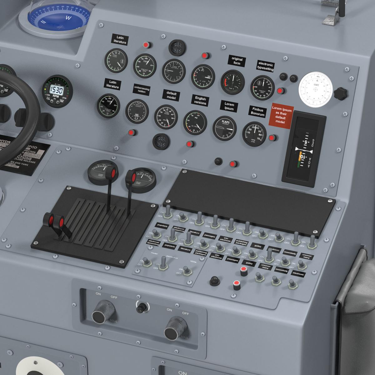 Military Boat Control Panel 3D