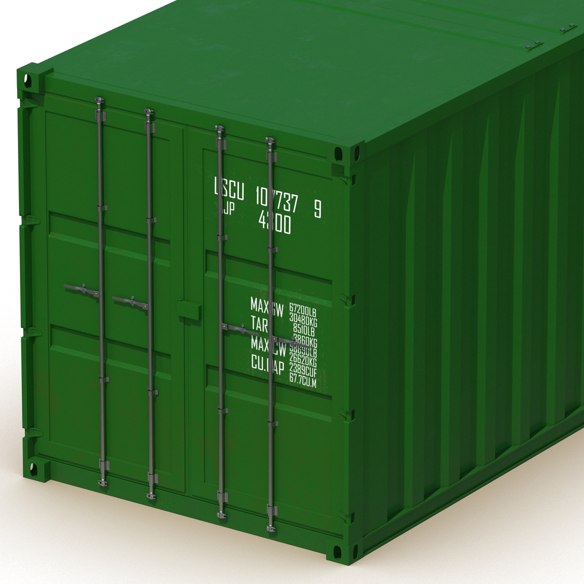 48 ft Shipping ISO Container Green 3D model