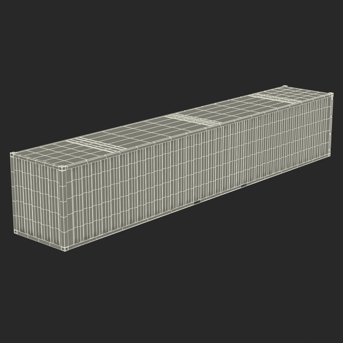 48 ft Shipping ISO Container Green 3D model