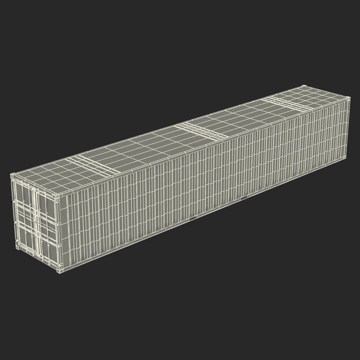 48 ft Shipping ISO Container Green 3D model