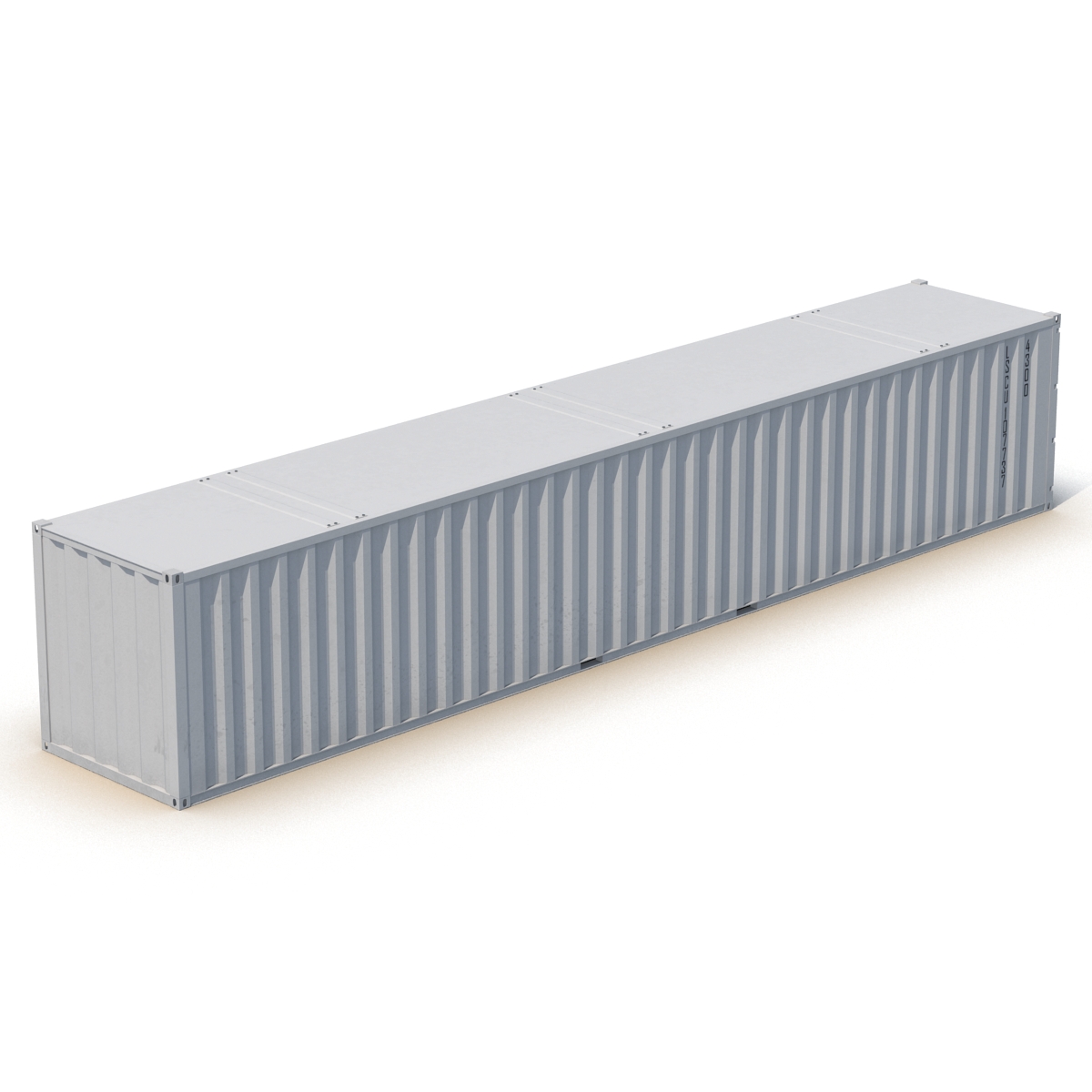 48 ft Shipping ISO Container White 3D model