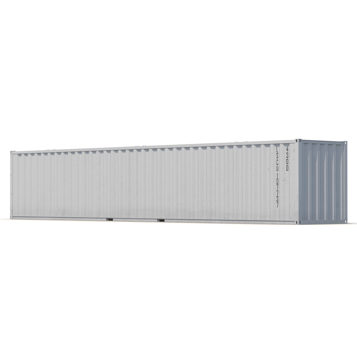 48 ft Shipping ISO Container White 3D model