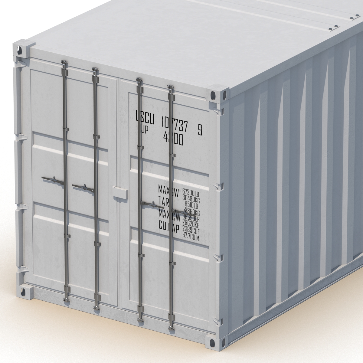 48 ft Shipping ISO Container White 3D model