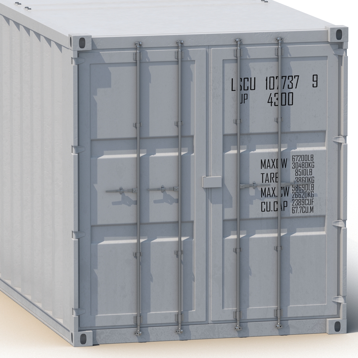 48 ft Shipping ISO Container White 3D model