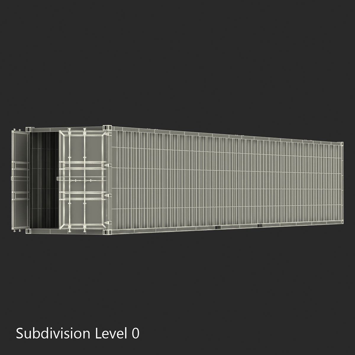 48 ft Shipping ISO Container White 3D model