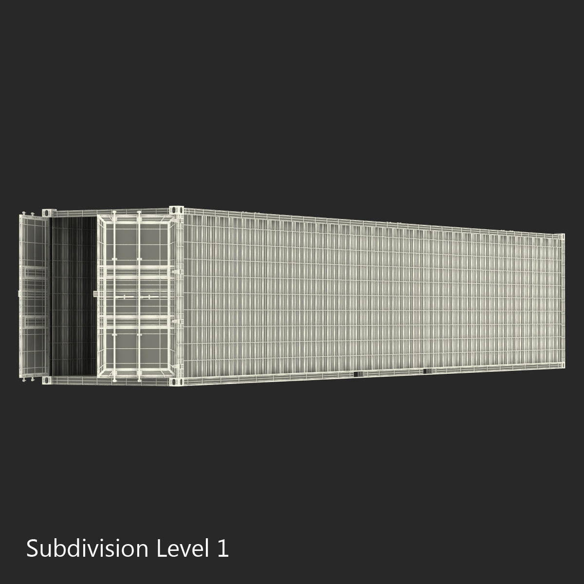 48 ft Shipping ISO Container White 3D model