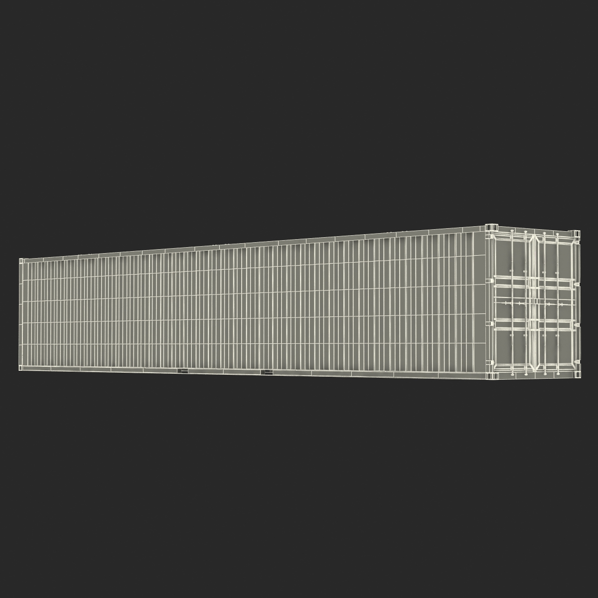 48 ft Shipping ISO Container White 3D model