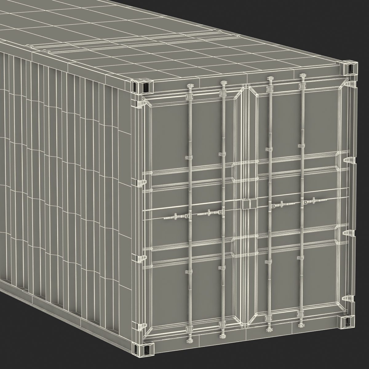 48 ft Shipping ISO Container White 3D model