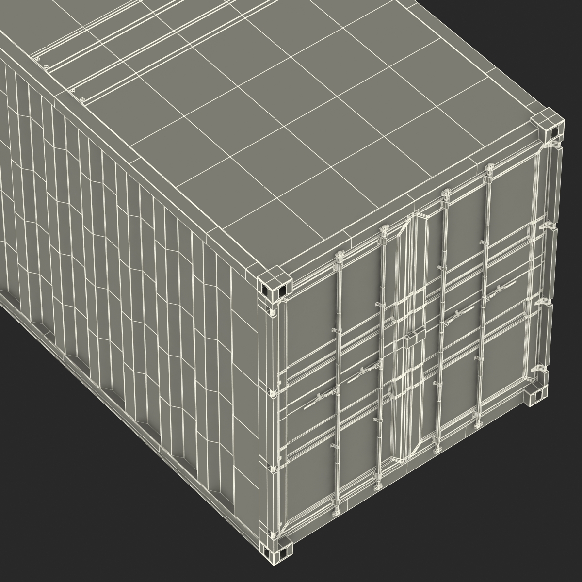 48 ft Shipping ISO Container White 3D model