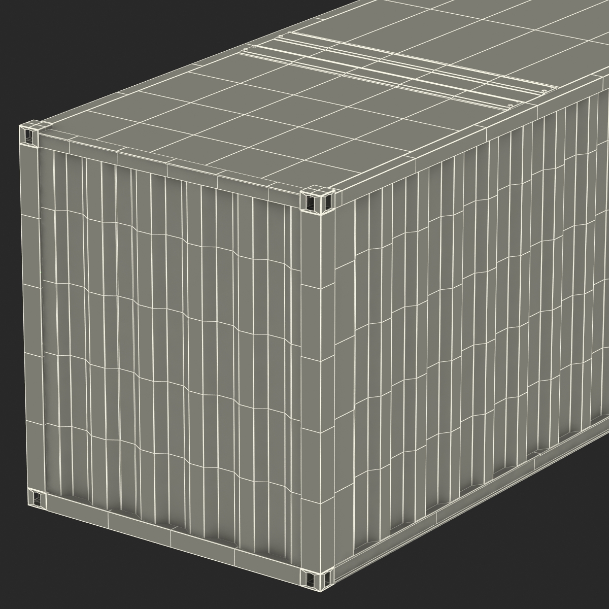 48 ft Shipping ISO Container White 3D model