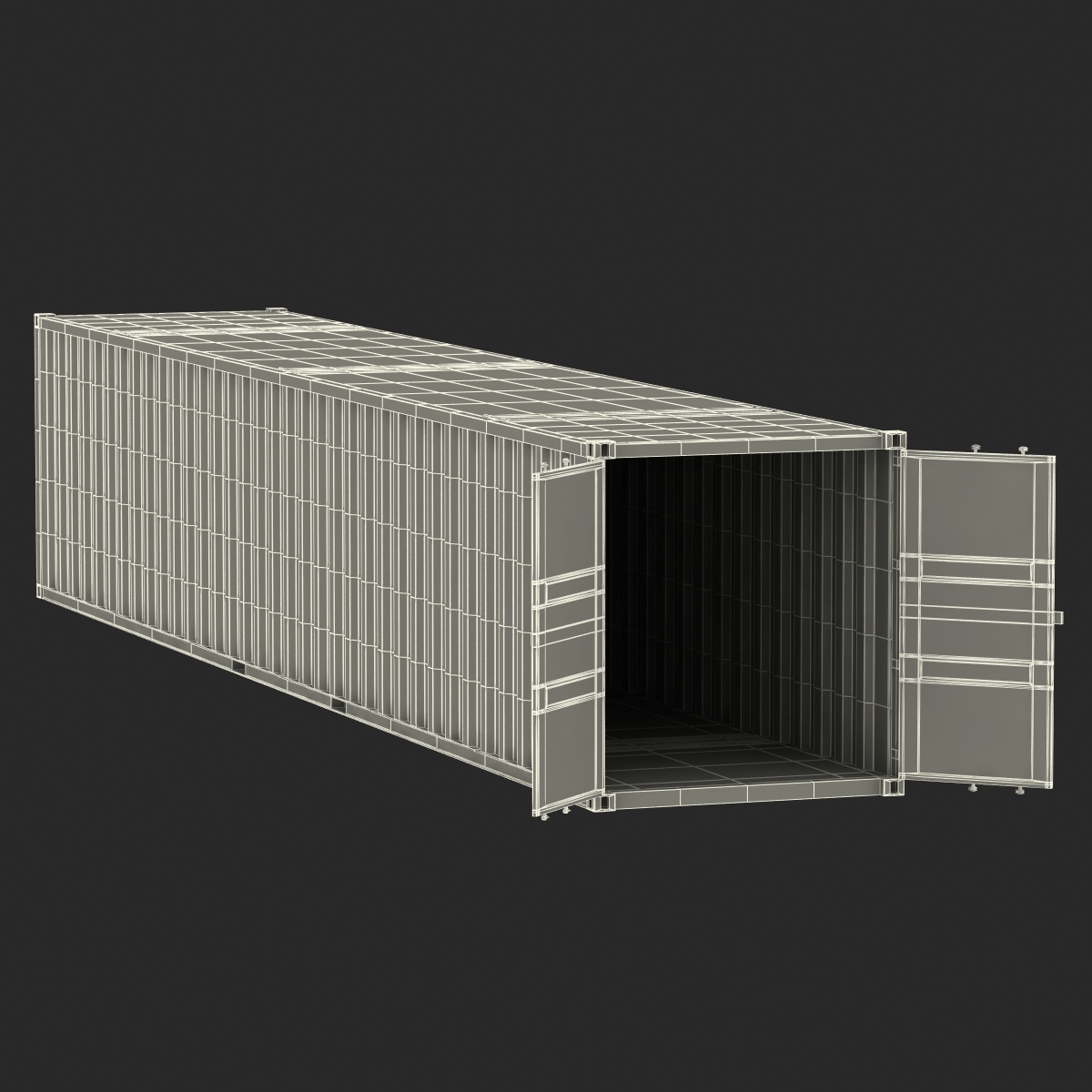 48 ft Shipping ISO Container White 3D model