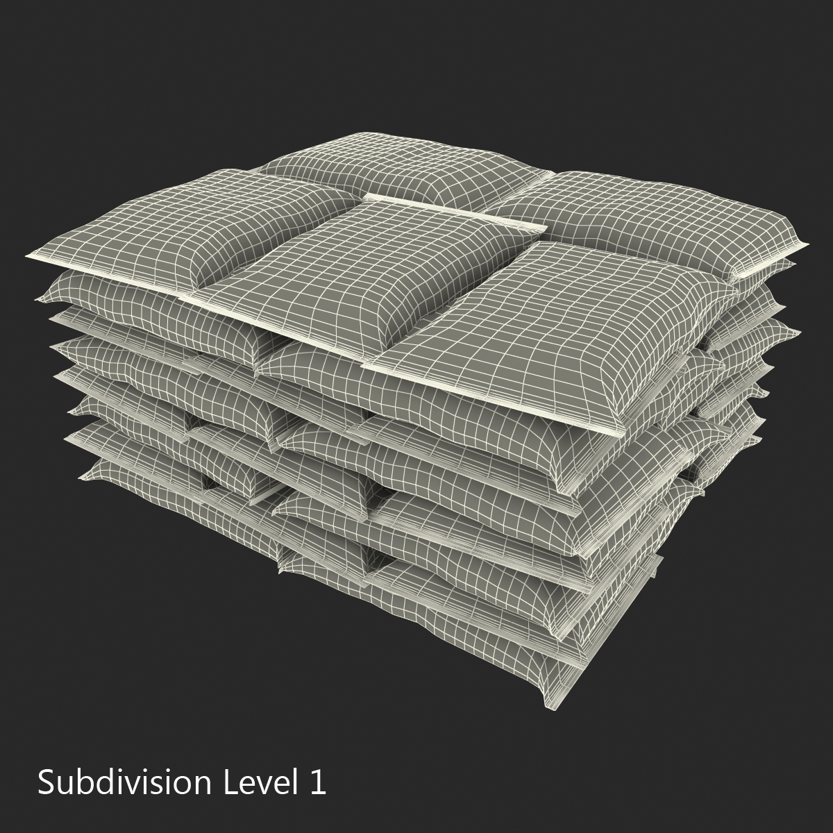 Cement Bags Stack 2 3D model