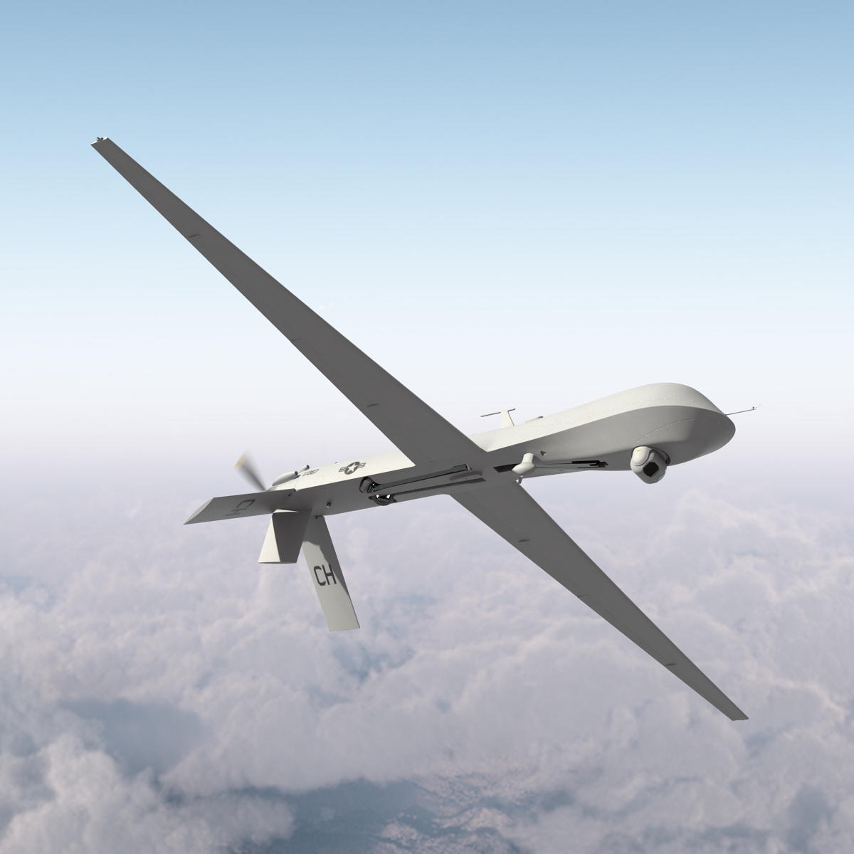 3D General Atomics MQ-1 Predator Rigged