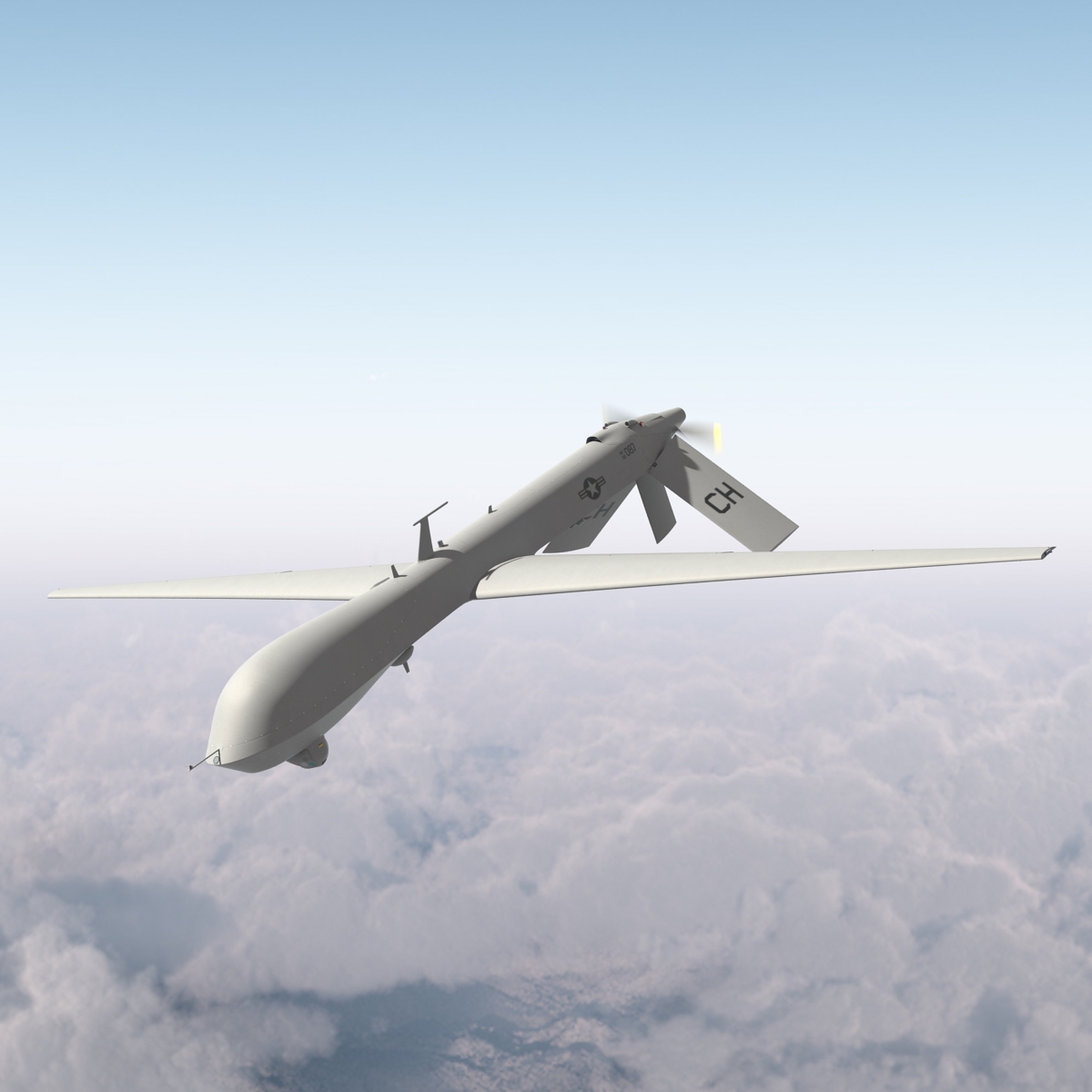 3D General Atomics MQ-1 Predator Rigged