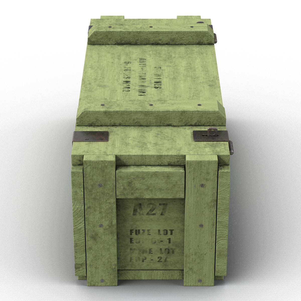 3D Ammo Crate 3 Green model