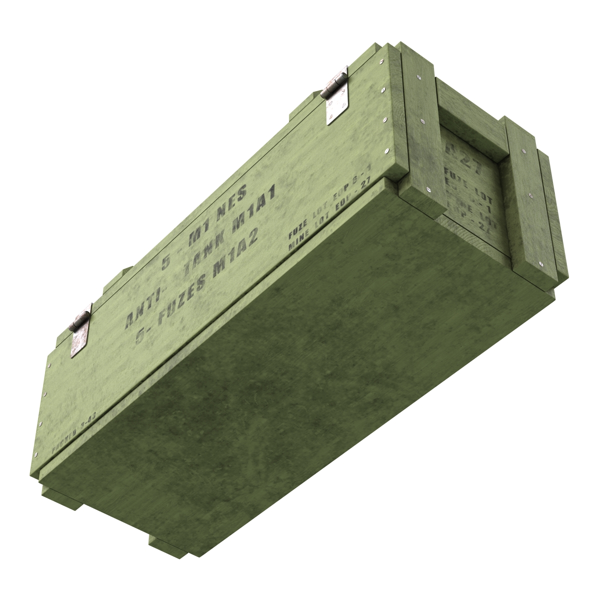 3D Ammo Crate 3 Green model