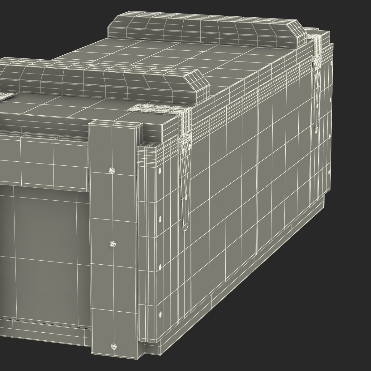 3D Ammo Crate 3 Green model