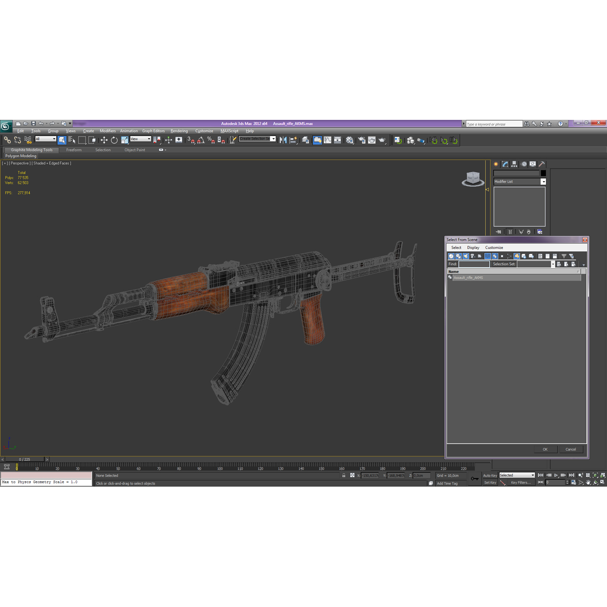 3D Assault Rifle AKMS model