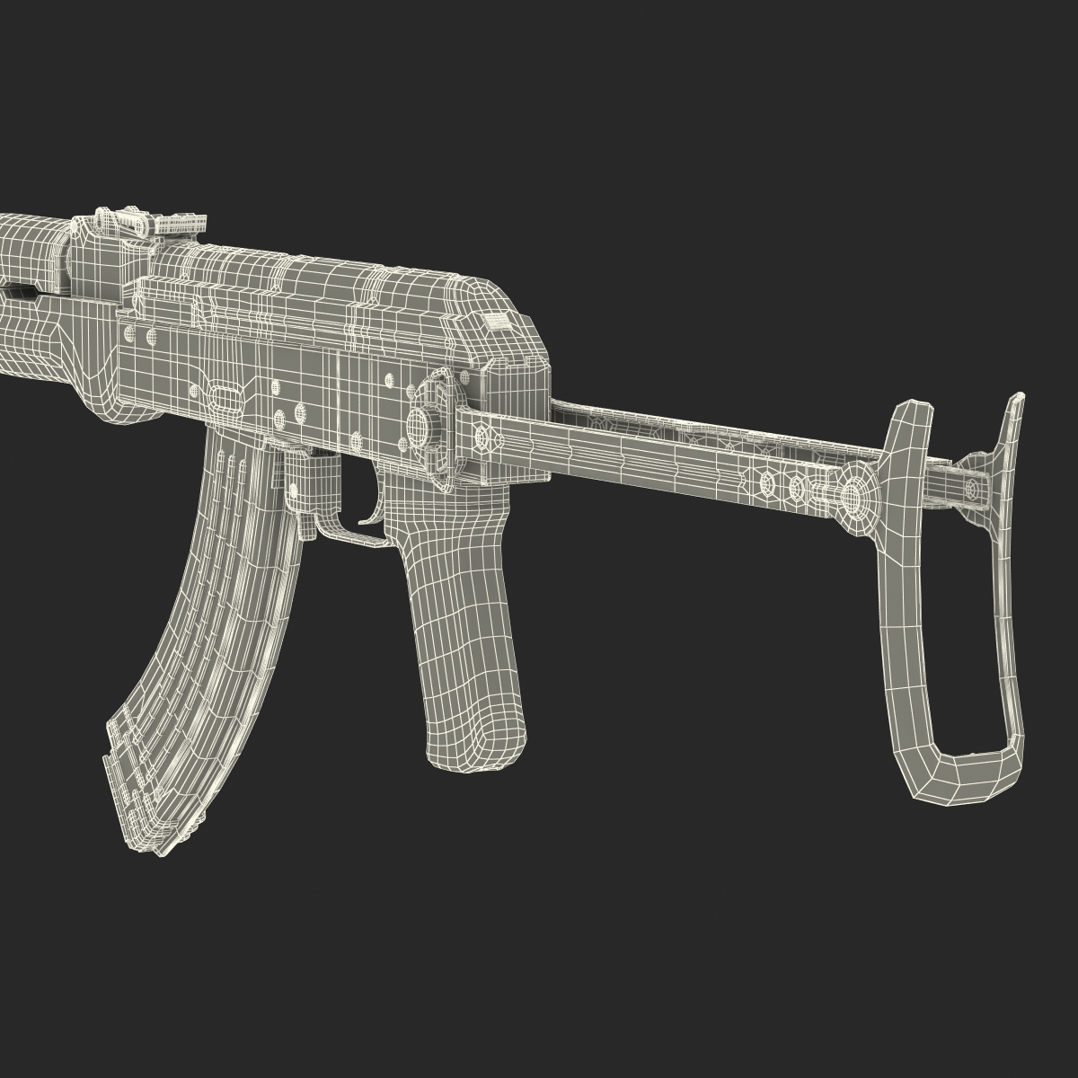 3D Assault Rifle AKMS model