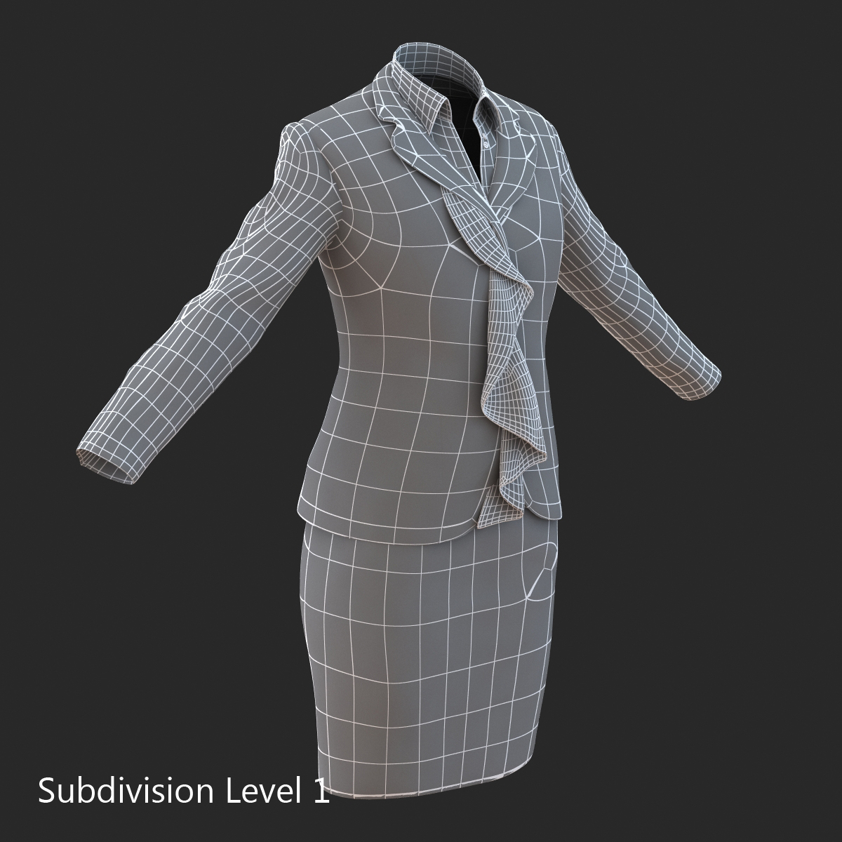 Formal Skirt Suit 2 3D model