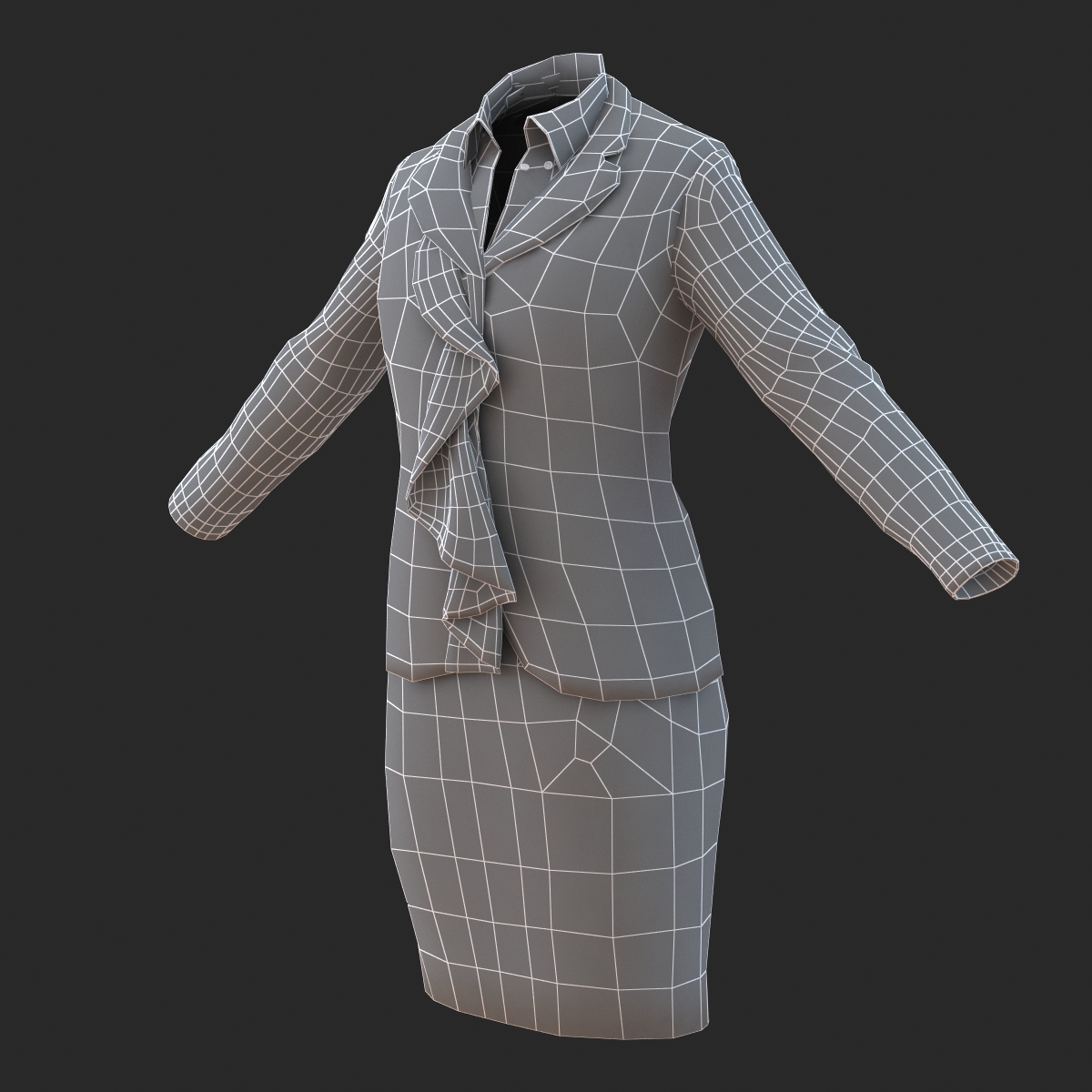 Formal Skirt Suit 2 3D model