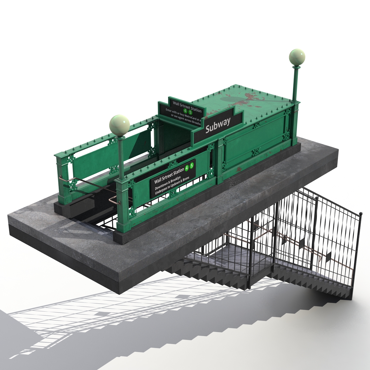 Subway Entrance in New York City 3D