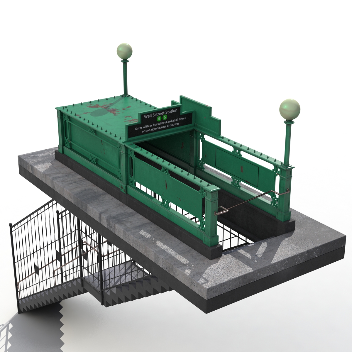 Subway Entrance in New York City 3D