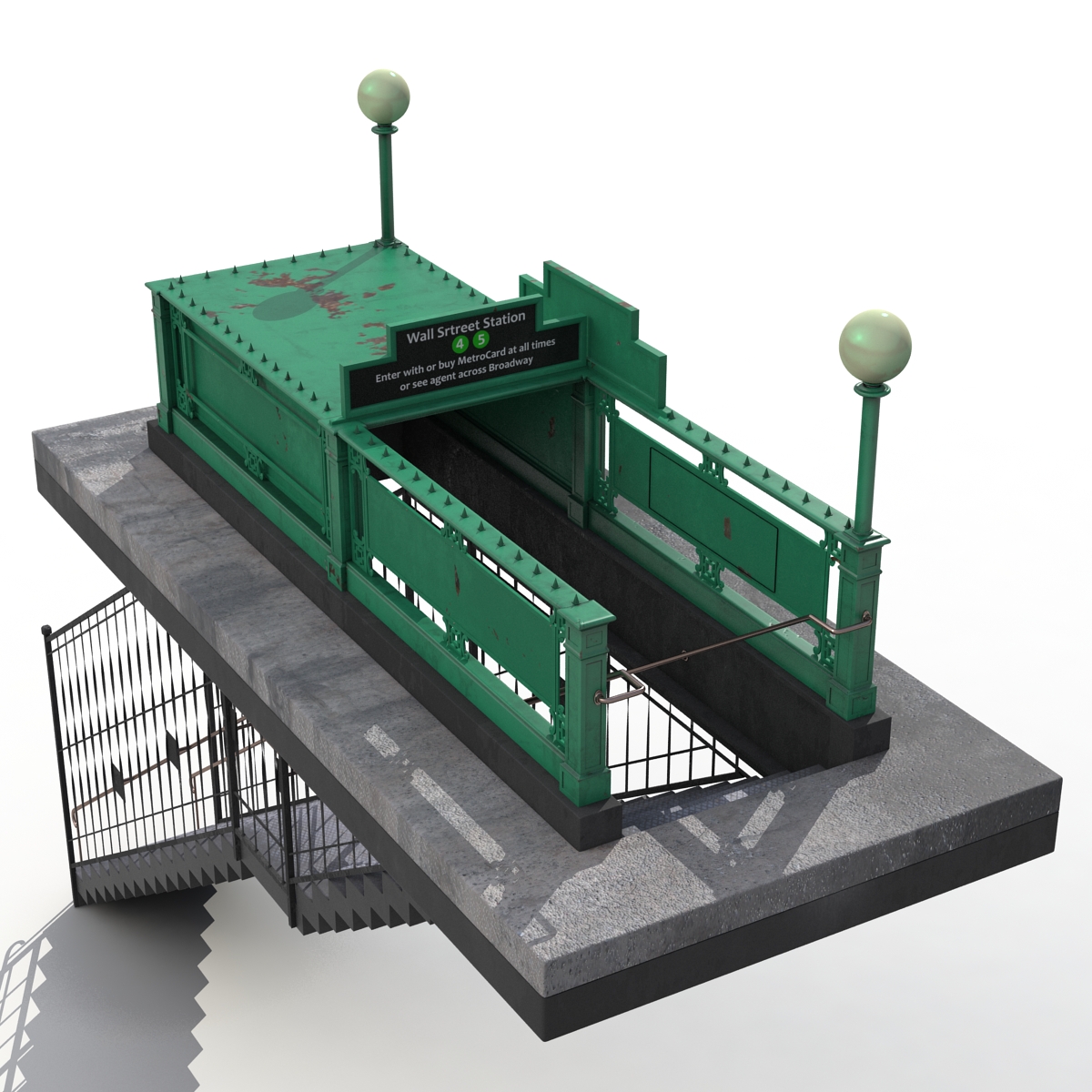 Subway Entrance in New York City 3D