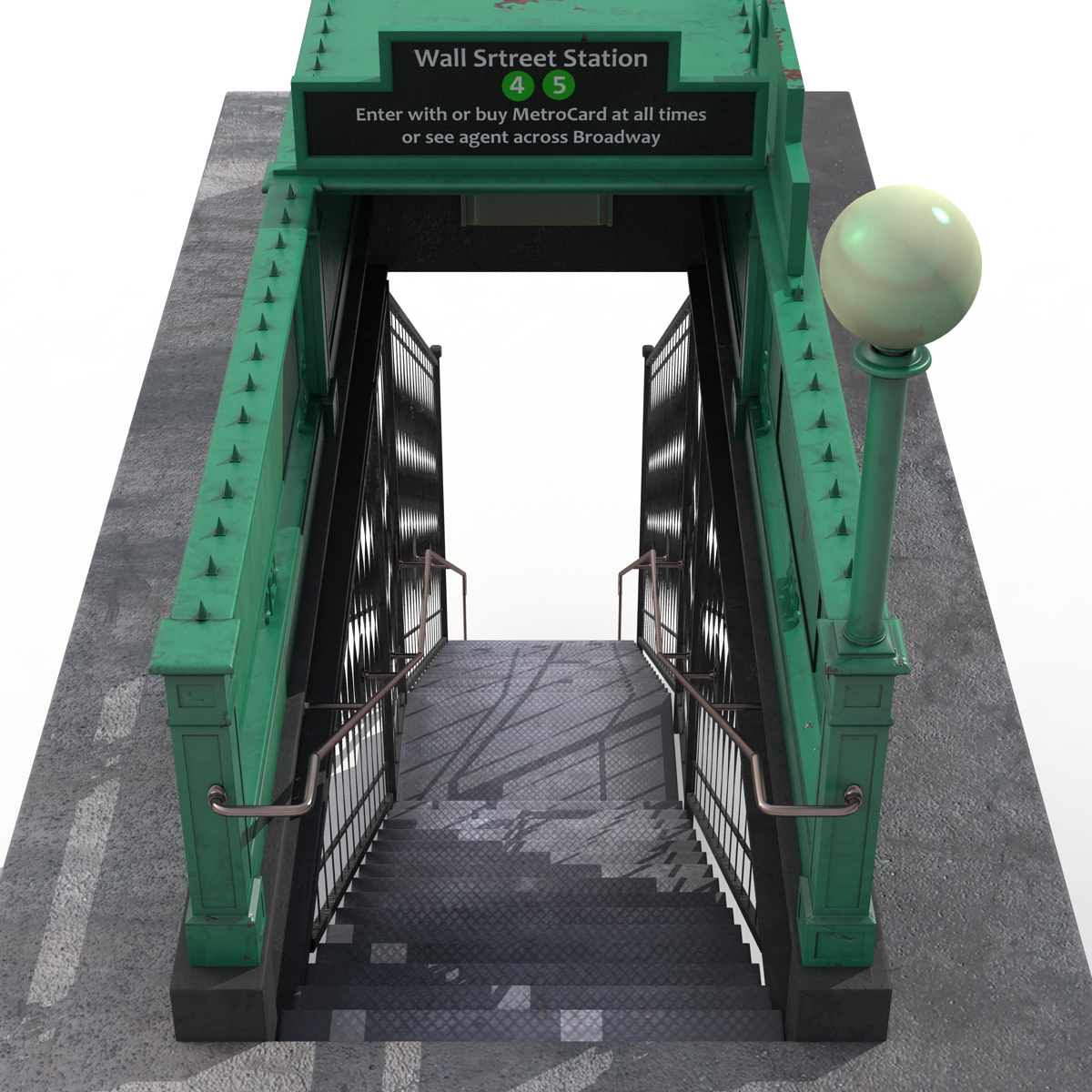 Subway Entrance in New York City 3D