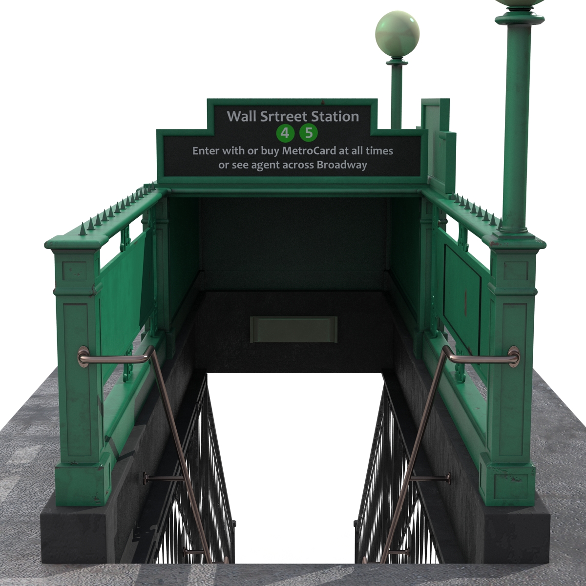 Subway Entrance in New York City 3D