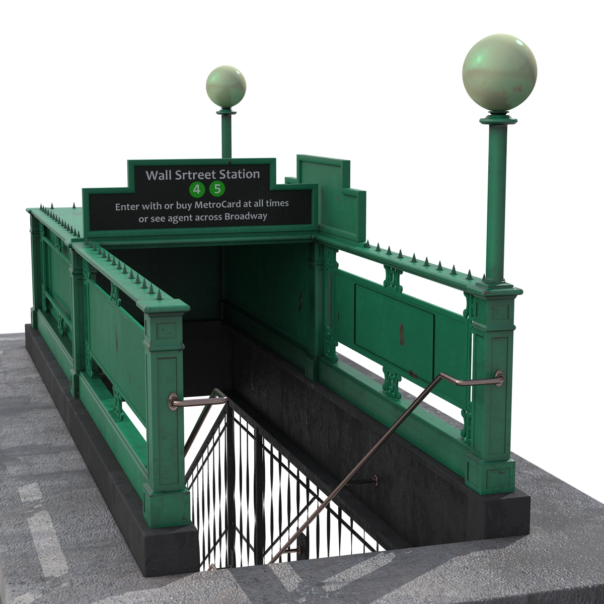 Subway Entrance in New York City 3D