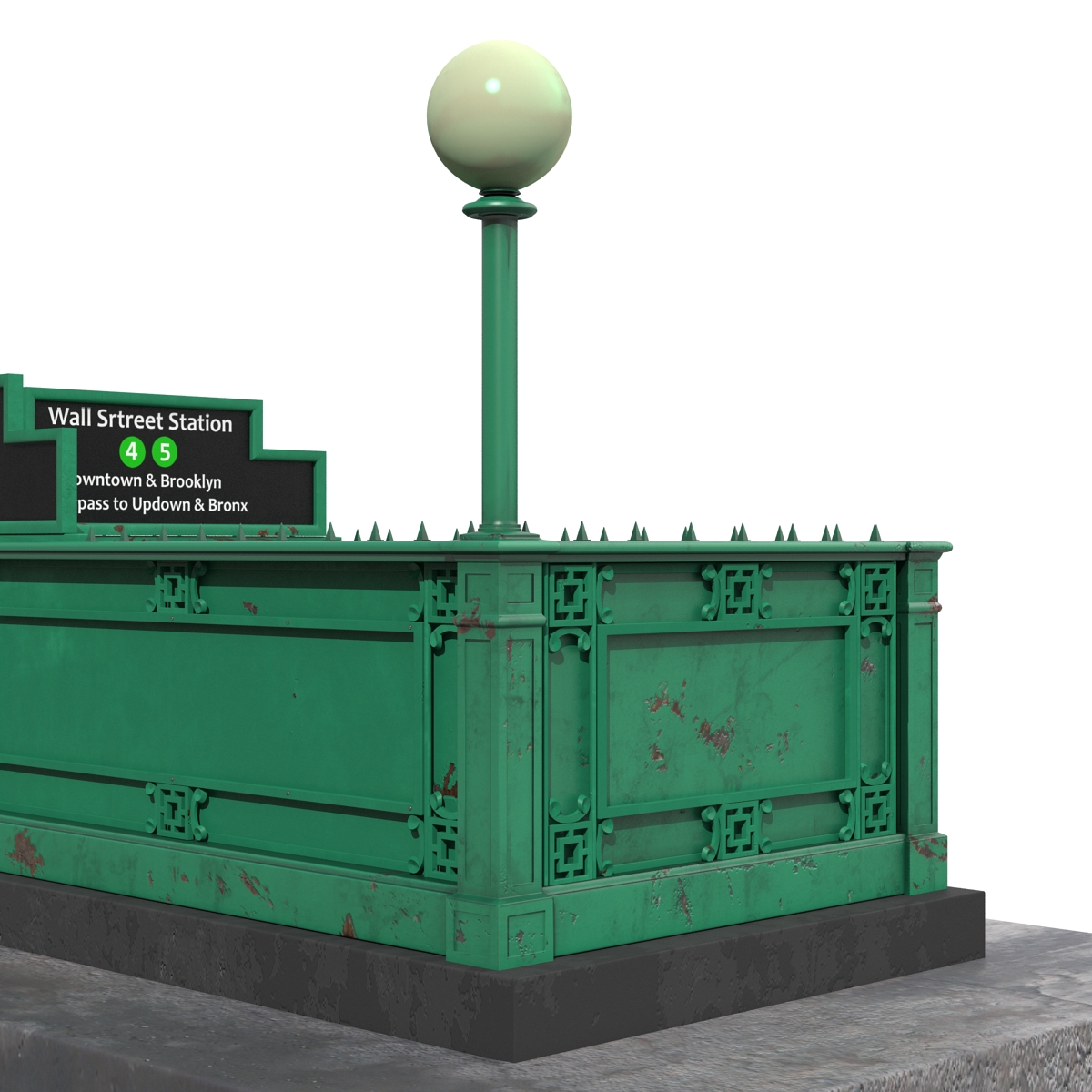 Subway Entrance in New York City 3D