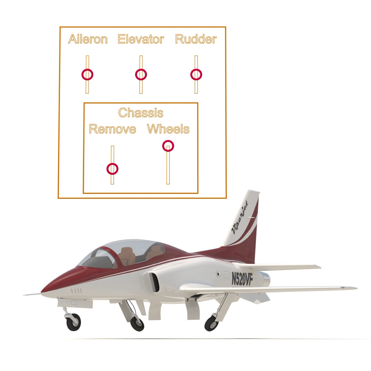 Sport Aircraft ViperJet 3 Rigged 3D