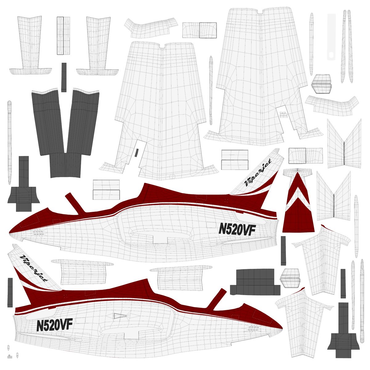 Sport Aircraft ViperJet 3 Rigged 3D