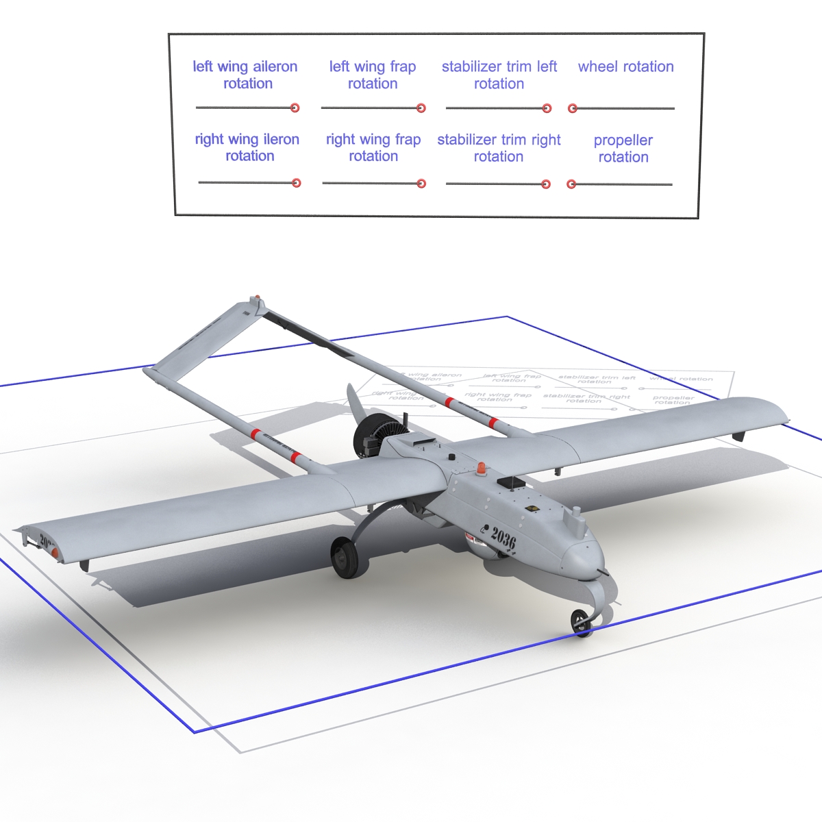 3D AAI RQ-7 Shadow UAV Rigged